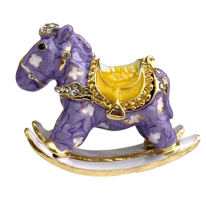 DecorBites™ Crystal Animal Figurines Trinket Box Hand Painted Ring Holder Dresser Decor Wedding Gift