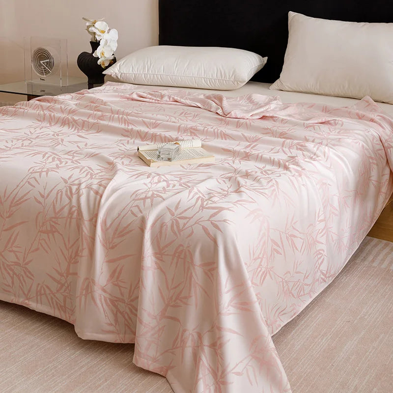 DecorBites™ Bamboo Fiber Summer Blanket - Single Double Bed Air Conditioning Lightweight Blanket
