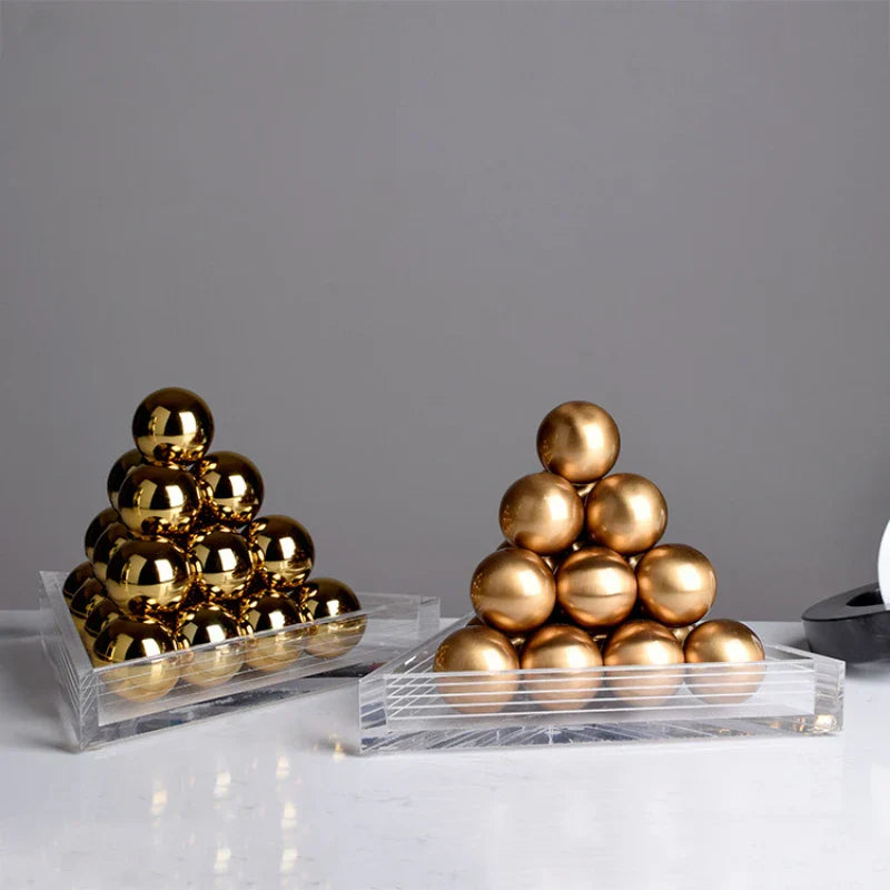 DecorBites™ Geometric Gold Tower Set for Stylish Home Decor