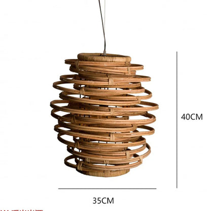 DecorBites™ Bamboo Birdnest Pendant Light for Dining Room, Handmade Wicker Lamp for Kitchen Bar & Living Room