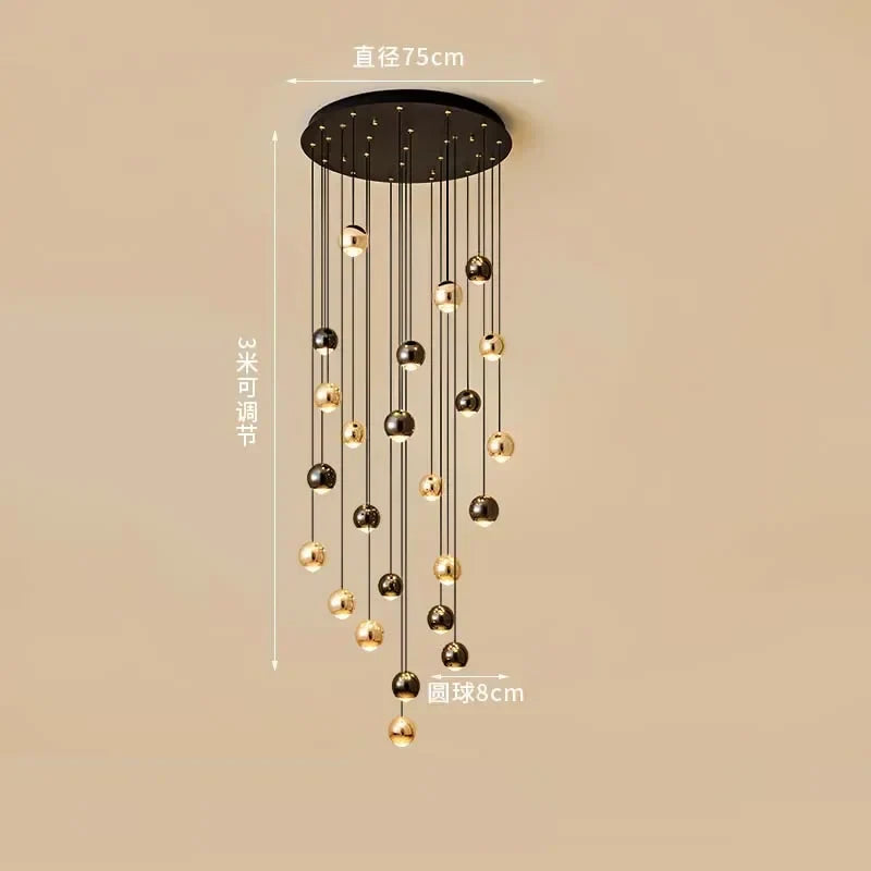 Gold Ball Crystal Chandelier