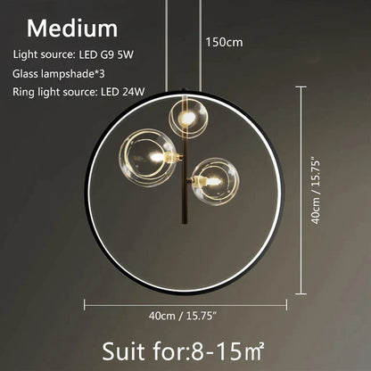 DecorBites™ Glass Bubble LED Pendant Chandelier for Modern Living Room Decor