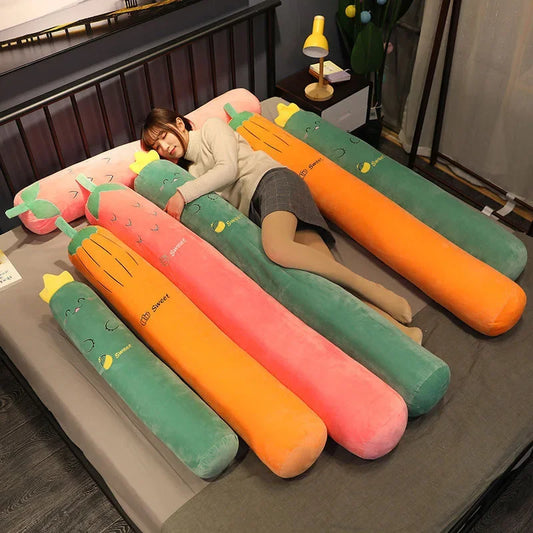 DecorBites™ Cylindrical Long Pillow: Detachable, Washable, Side-Sleeping Body Support