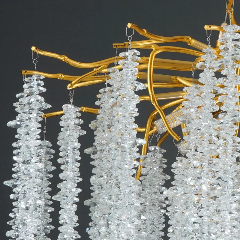 DecorBites™ Crystal Tassel Ceiling Chandelier for Luxurious Home Decor