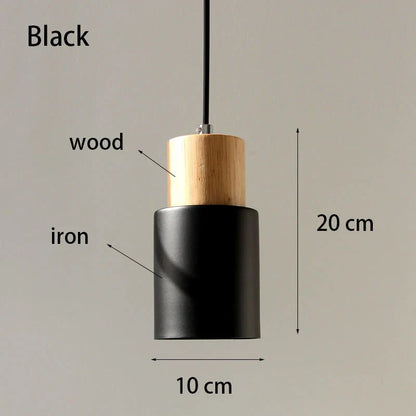 Minimalist Nordic Wood and Metal Single Pendant Light