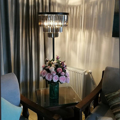 DecorBites™ Gray Crystal Black Standing Light - Modern Luxury Classic Living Room Decor
