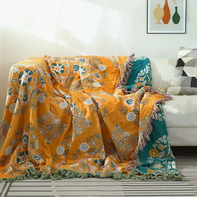 Cotton Double-Sided Throw