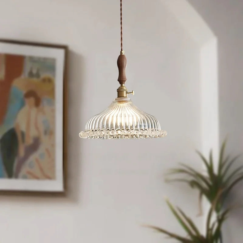 DecorBites™ Clear Glass LED Hanging Lamp French Style Pendant Light for Home Decor