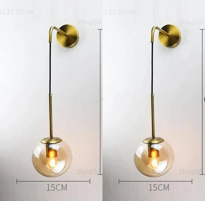 DecorBites™ Glass Ball LED Wall Light for Bedroom Decoration and Living Room Fixtures