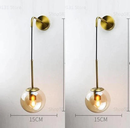 DecorBites™ Glass Ball LED Wall Light for Bedroom Decoration and Living Room Fixtures