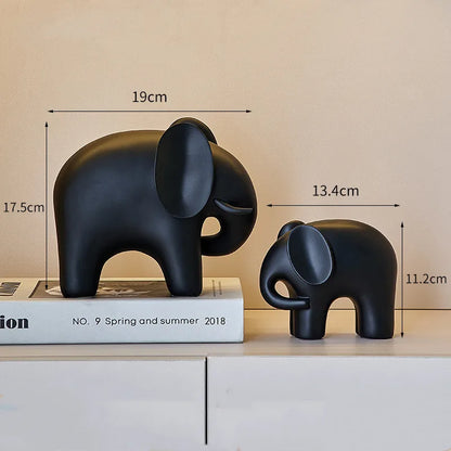 DecorBites™ Elephant Resin Statue - Nordic Style Home Office Decor Sculpture