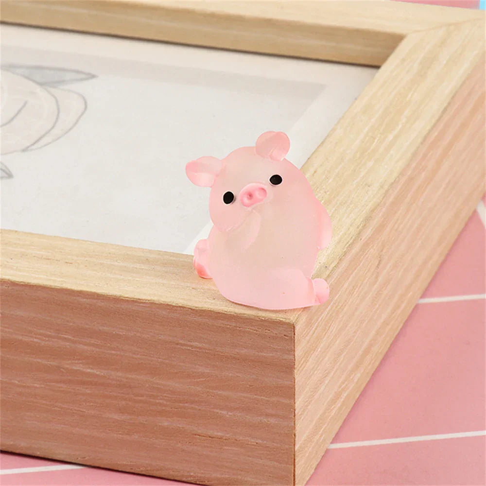Resin Pig Terrarium Figures