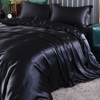 DecorBites™ King Size Silk-Blend Duvet Cover Set with Pillowcases