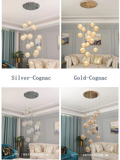 DecorBites™ Crystal Ceiling Chandelier for Modern Loft Living Room, Home, Hotel, Kitchen, Bedroom Lighting