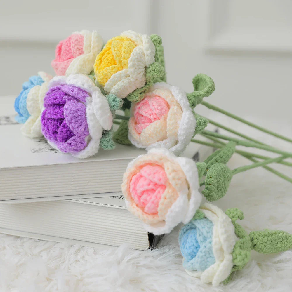 Cotton Rose Crochet Bouquet