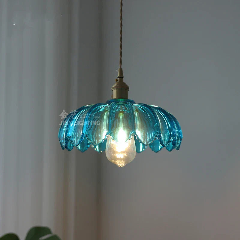 DecorBites™ Glass Industrial Pendant Light: Loft Style Fixture with Copper Socket for Home Decor