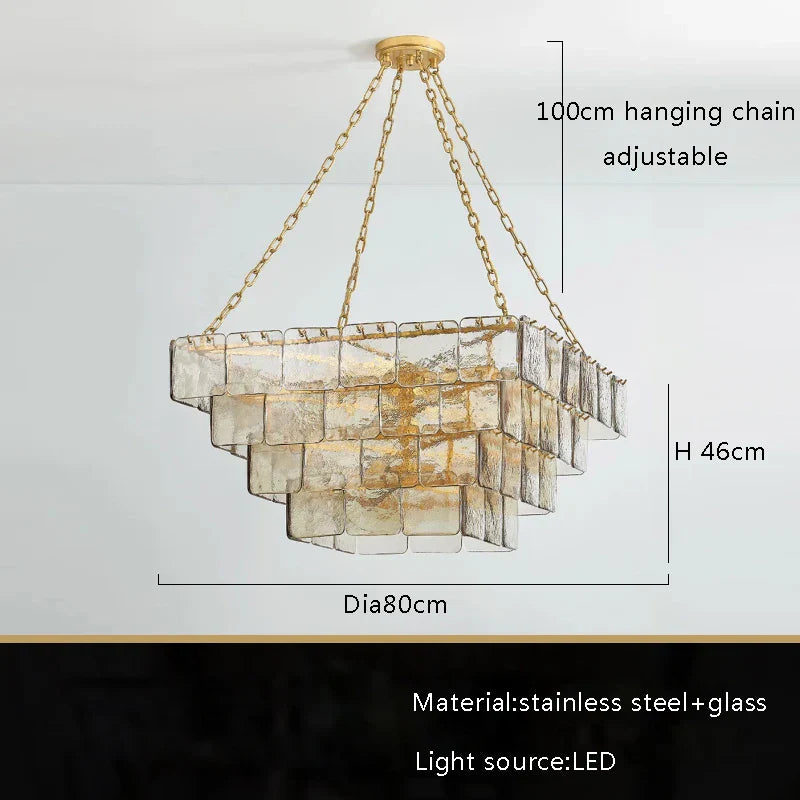 Gold Luxe Glass Chandelier