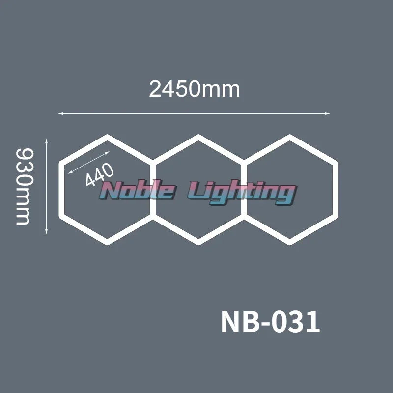 DecorBites™ Hexagon LED Ceiling Light for Barbershop and Garage Hair Salon