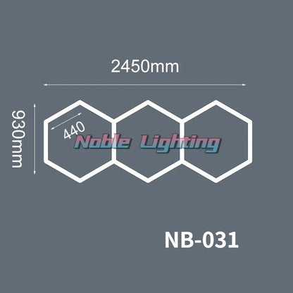 DecorBites™ Hexagon LED Ceiling Light for Barbershop and Garage Hair Salon