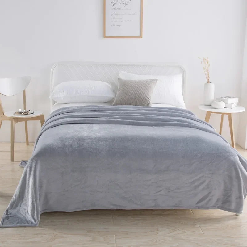 DecorBites™ Coral Fleece Flannel Flower Printed Blanket for Single/Queen/King Beds