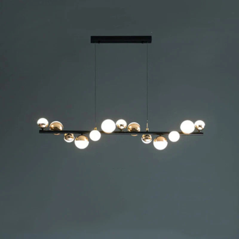 Gold Art Deco Chandelier 30-Ball Acrylic Design
