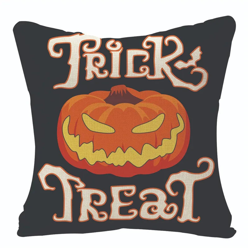 Linen Trick Treat Cushion Cover