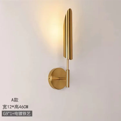 DecorBites™ Golden Inclined Tube Wall Lamp for Modern Luxury Decor in Living Room