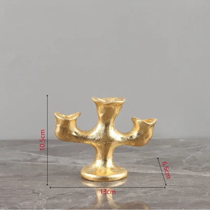 DecorBites™ Gold Resin Candle Holder Trio for Wedding Centerpieces & Home Decor