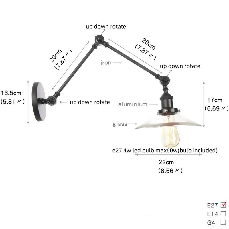 Iron Swing Arm Sconce