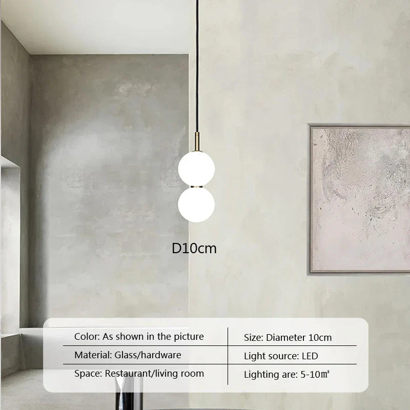 DecorBites™ Glass Ball Pendant Light: Modern Decor for Duplex Stairwells, Living Room, Bedroom