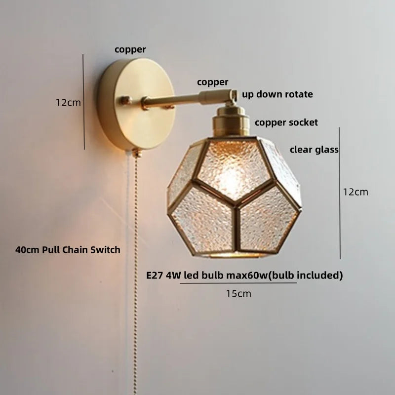 Clear Glass Bedside Lamp