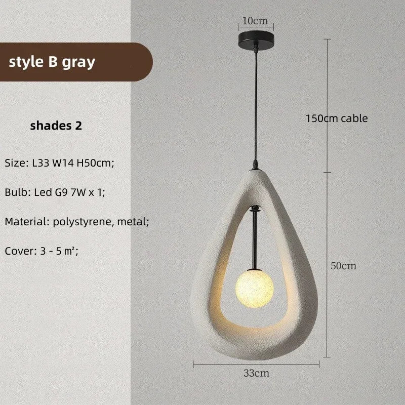 Chrome Nordic Pendant Light Gray Shade Dining