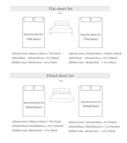 DecorBites™ Light Luxury Lyocell Cotton Bedding Set: Soft Silky Sleep Naked Duvet, Sheet & Pillowcases