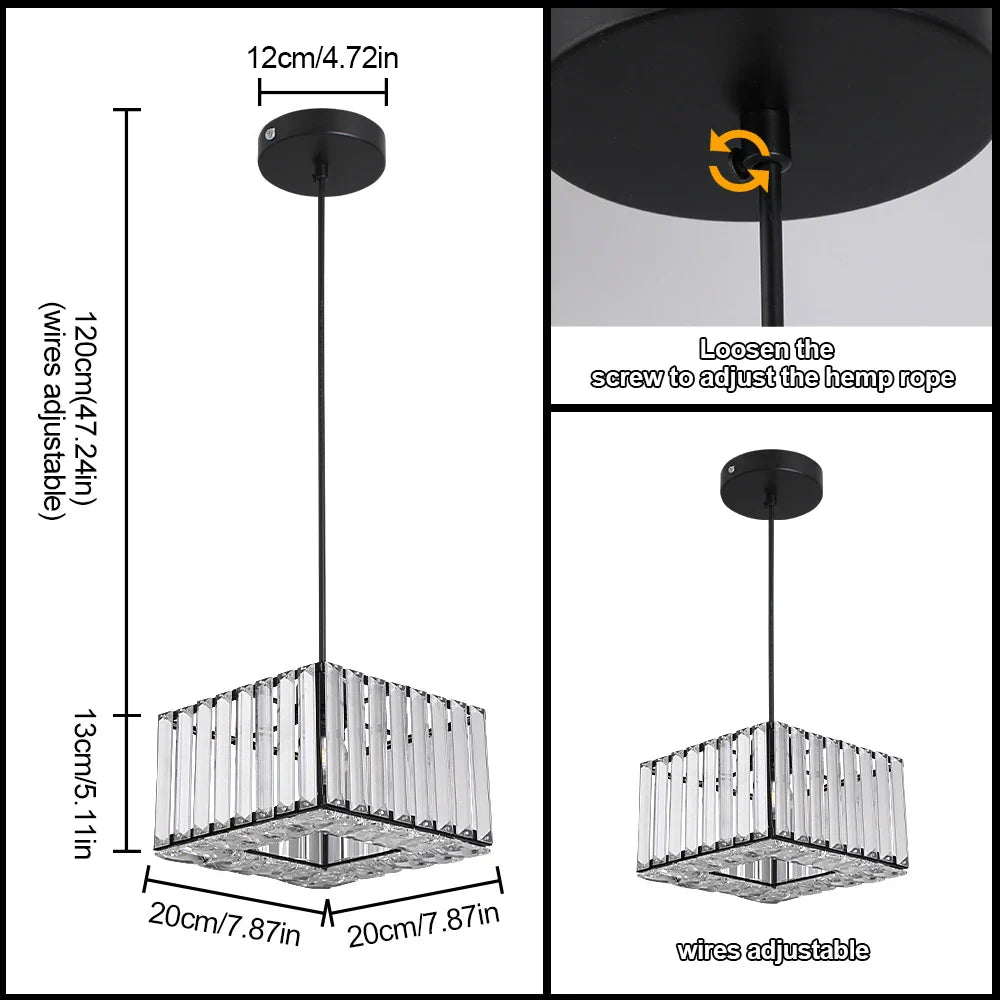DecorBites™ Crystal LED Pendant Light for Kitchen Dining Living Room