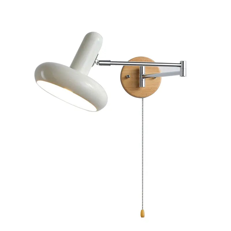 DecorBites™ Cream Rocker Arm Wall Lamp: Vintage Telescopic Reading Lamp for Bedroom Study