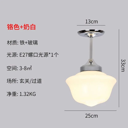 DecorBites™ Cream Glass Pendant Lights LED E27 Retro Hanging Lamp for Bedroom, Kitchen, Restaurant
