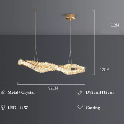 DecorBites™ Crystal LED Pendant Chandeliers for Luxury Living Room Decor