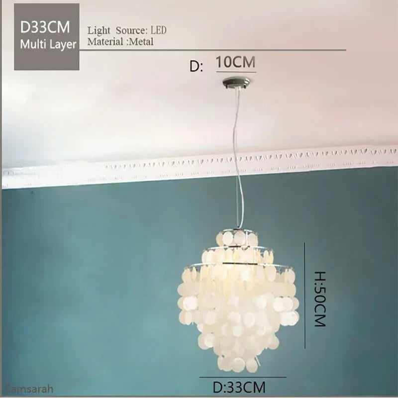 Gold Chrome Shell Chandelier