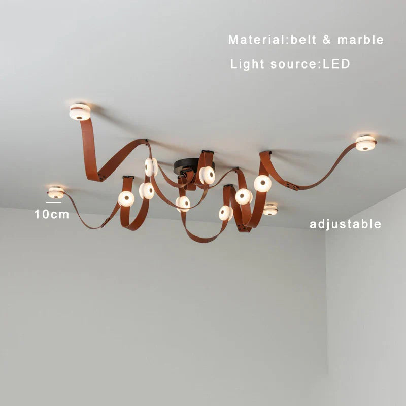 Leather Marble Ceiling Light
