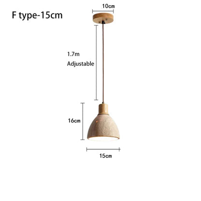DecorBites™ Japanese Style Yellow Cave Stone Pendant Lamp for Bedroom, Restaurant, Bar