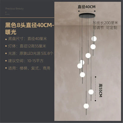 DecorBites™ Glass Ball LED Ceiling Chandelier for Home Decor and Lighting