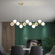Gold Glass Ball Pendant 11-Light Smoky Gray