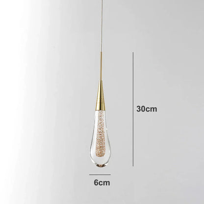 DecorBites™ Crystal Glass LED Pendant Tear Drop Light Chandelier