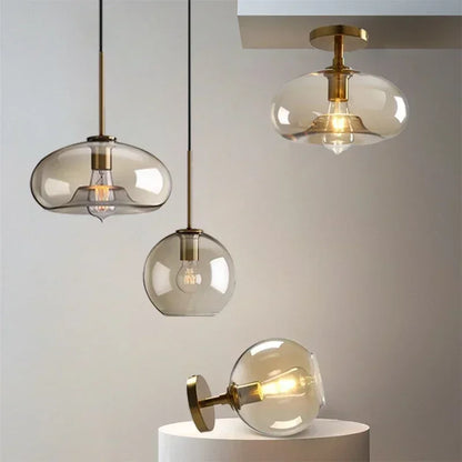 Vintage Glass Pendant Light With Nordic Modern Style