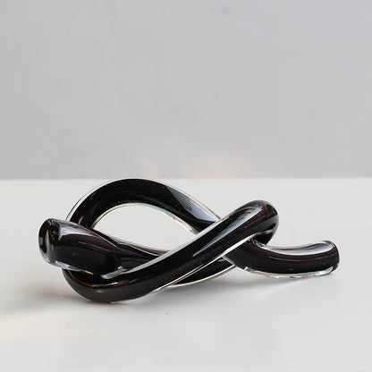 DecorBites™ Geometric Glass Sculpture Twine Knot Decor Home Decor Accessory