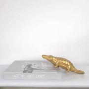 Golden Crocodile Metal Figurine