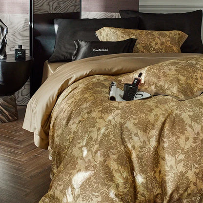 DecorBites™ Cotton Bedding Set King Queen Full Print Sheet Cover Pillowcase Linens