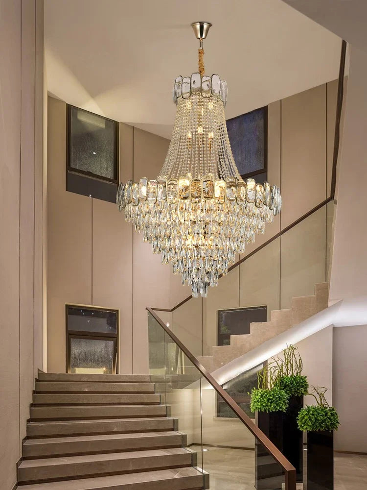 Crystal Gold Chandelier Light 100x135cm
