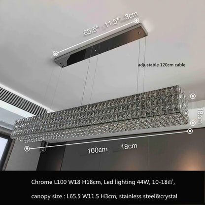 DecorBites™ Crystal LED Pendant Light: Luxury Steel Hanging Lamp for Modern Foyer, Dining Room