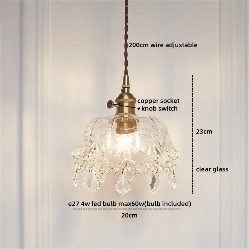 DecorBites™ Crystal Glass LED Pendant Lamp - Modern Luxury Hanging Light Fixtures